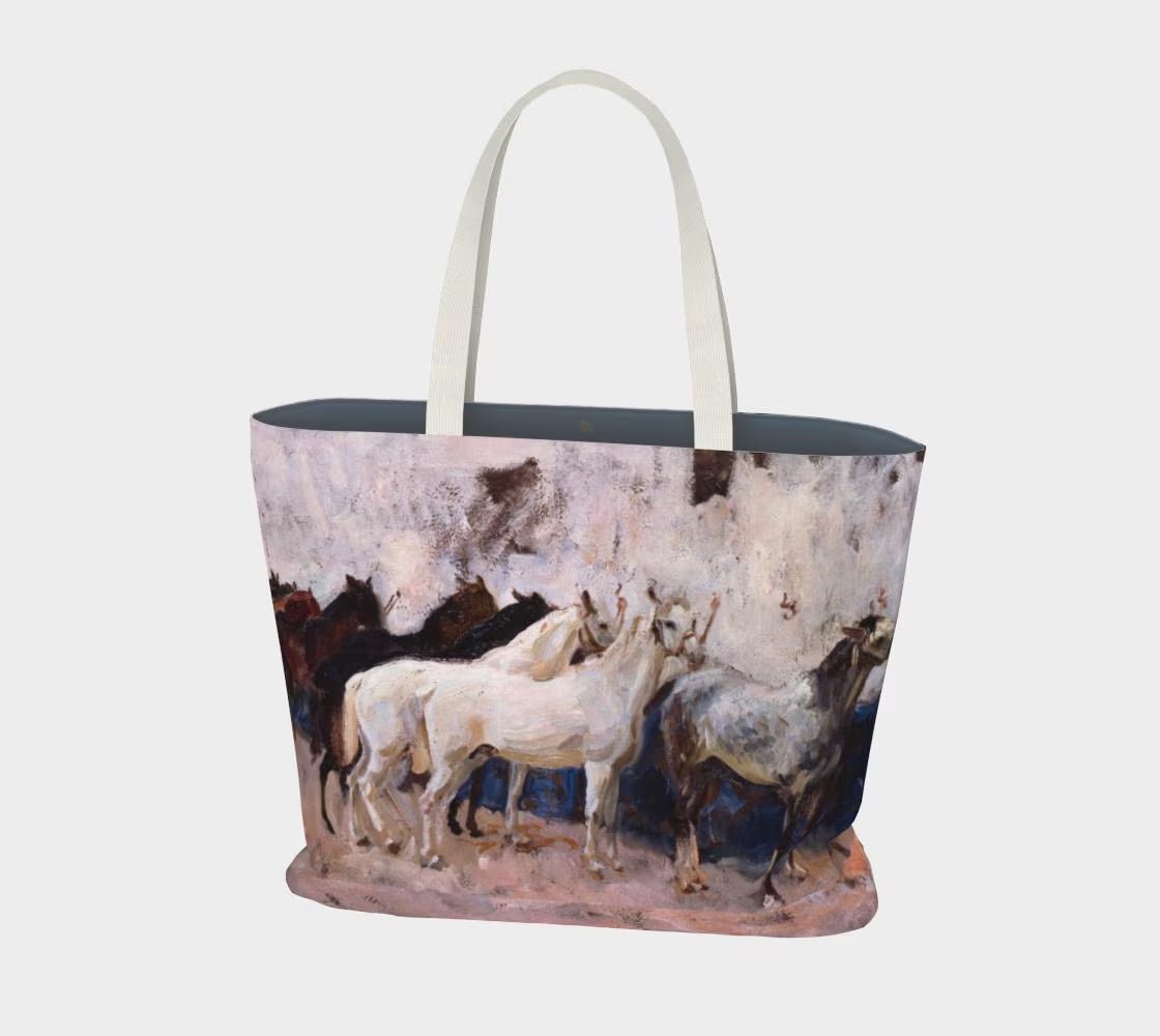 Horses in Art Tote Bags - Mulberry & Fox tote bags featuring artwork with horses