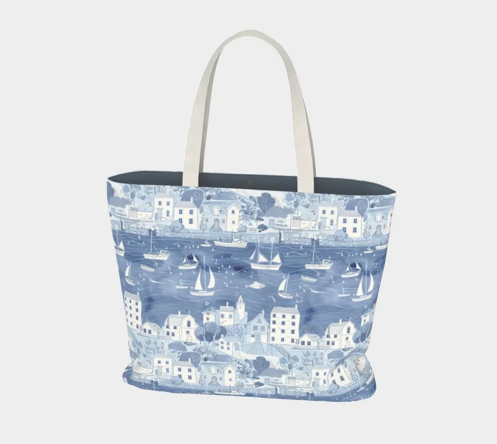Coastal Village Blue Tote Bag